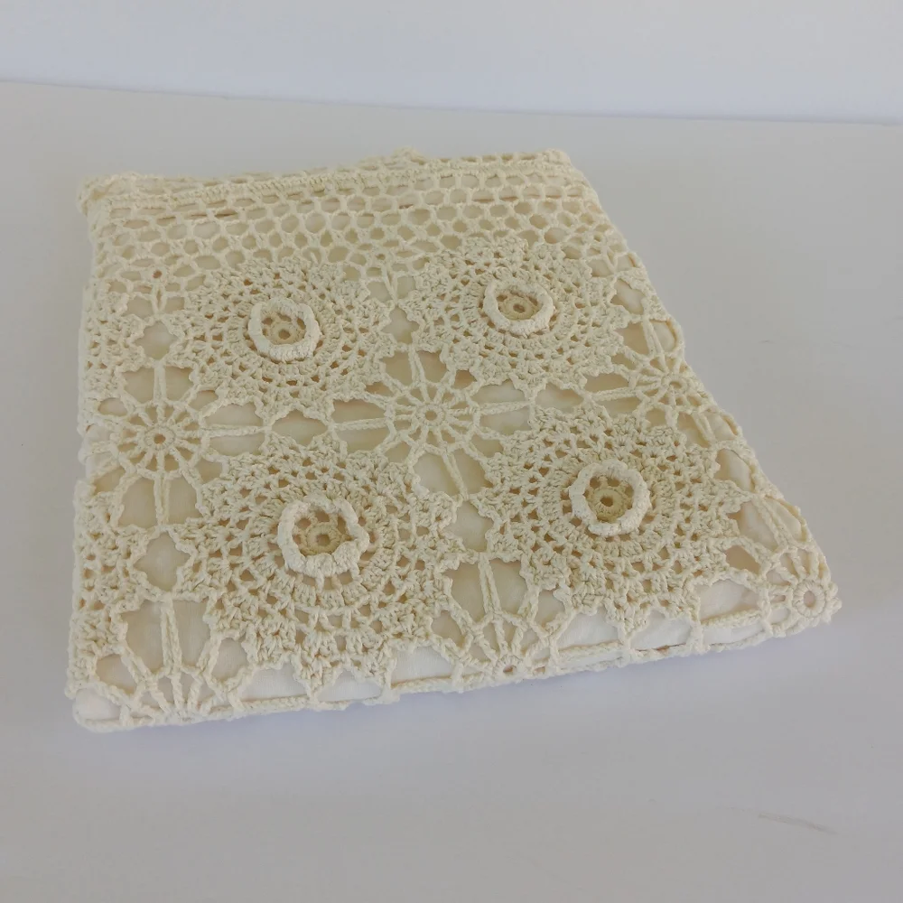 Crochet Rosette Cotton Standard Pillow Sham Keeco